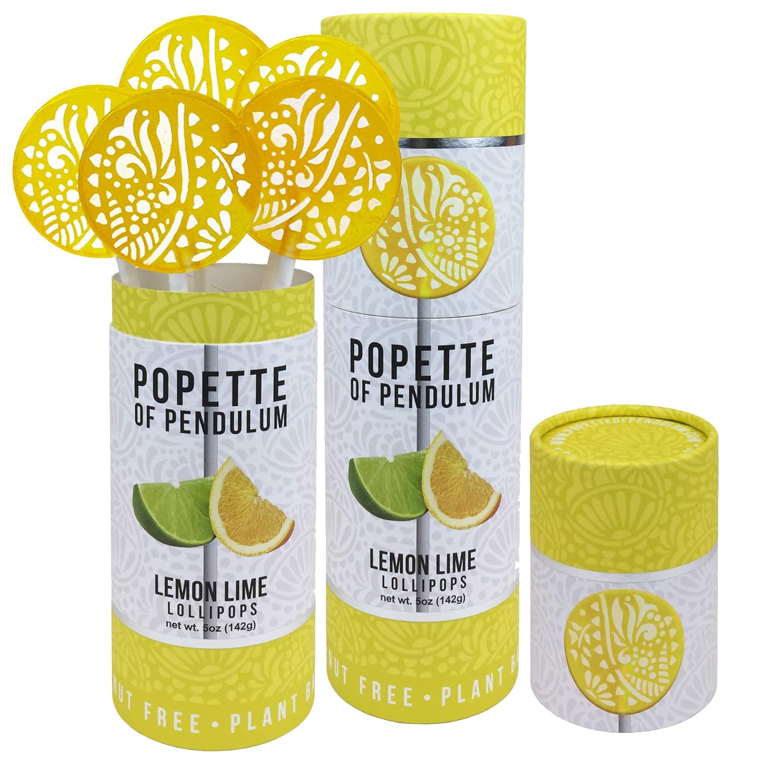  GLUTEN FREE PALACE Popette of Pendulum Vegan Lollipops | Stunning Christmas Lollies | Gluten Free, Xmas Thanksgiving Decorative Large Lollipops | Individually Wrapped B-day Treat In a Canister [ 2 pa