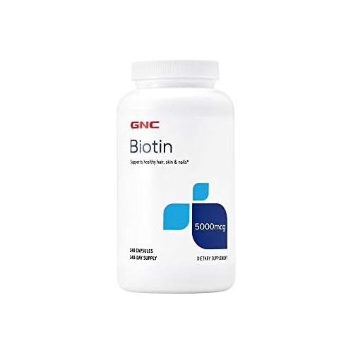  GNC Biotin 5000 mcg Supports Healthy Hair, Skin, & Nails 240 Capsules