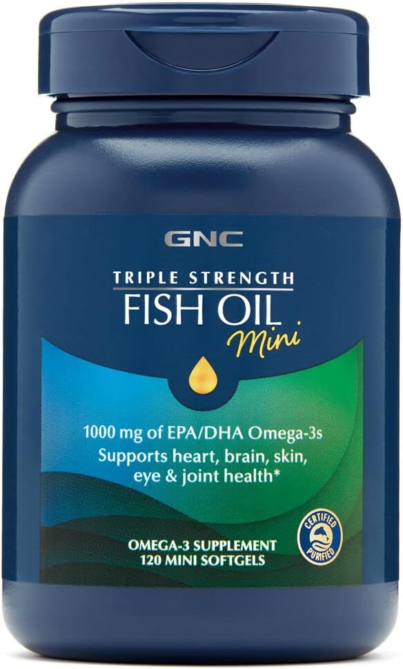GNC Triple Strength Fish Oil Mini,120 Mini Softgels