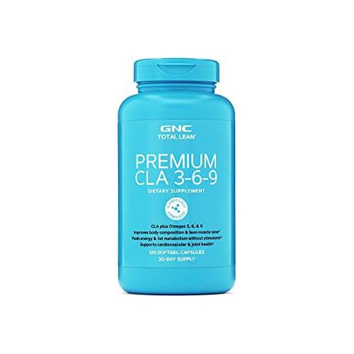  GNC Total Lean Premium CLA 3-6-9 Improves Body Composition & Muscle Tone, Fuels Energy Without Stimulants, Supports Cardiovascular & Joint Health 120 Softgel Capsules