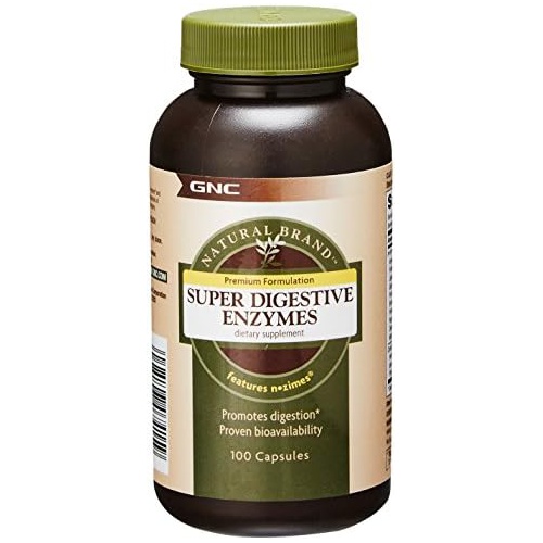  GNC Natural Brand Super Digestive Enzymes Promotes Protein, Carbohydrate and Fat Digestion 100 Capsules