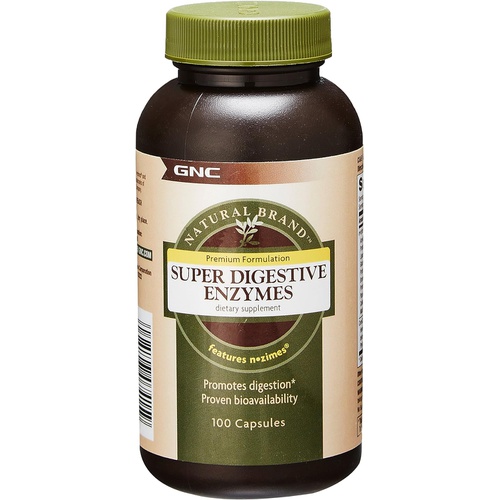  GNC Natural Brand Super Digestive Enzymes Promotes Protein, Carbohydrate and Fat Digestion 100 Capsules