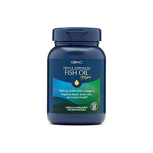  GNC Triple Strength Fish Oil Minis Omega-3 Heart, Brain, Joint & Eye Support with Triglyceride EPA & DHA Non-GMO Gluten Free 240 Mini Softgels