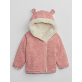 Baby Sherpa-Lined Garter Sweater