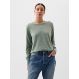 Linen-Blend Crewneck Sweater