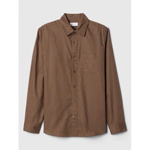 갭 Linen-Blend Shirt in Standard Fit