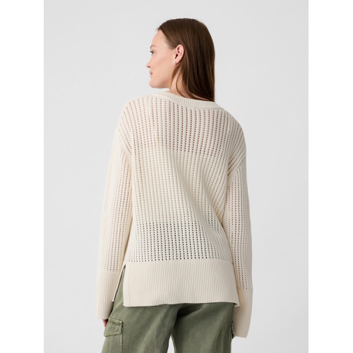 갭 Relaxed Crochet V-Neck Sweater