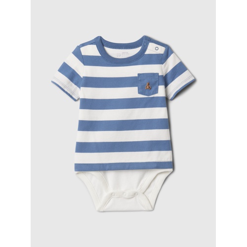 갭 Baby Organic Cotton Stripe Pocket Bodysuit