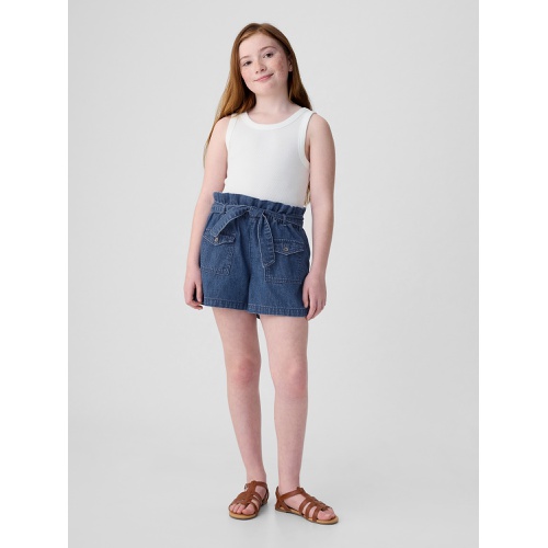 갭 Kids High Rise Paperbag Denim Shorts
