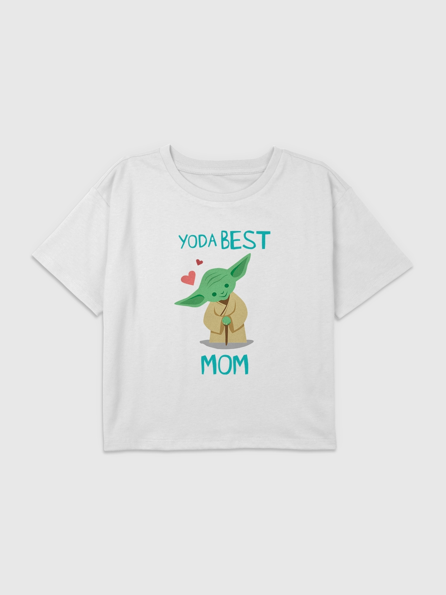 갭 Kids Star Wars Yoda Best Mom Graphic Boxy Crop Tee