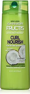 Garnier Fructis Curl Nourish Sulfate-Free and Silicone-Free Shampoo Infused with Coconut Oil and Glycerin, System for 24 Hour Frizz-Resistant Curls, 12.5 fl. oz., Packaging May Var