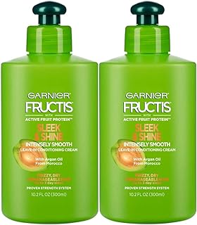 Garnier Fructis Sleek and Shine Intensely Smooth Leave-In Conditioning Cream, 10.2 Ounce (Pack of 2)