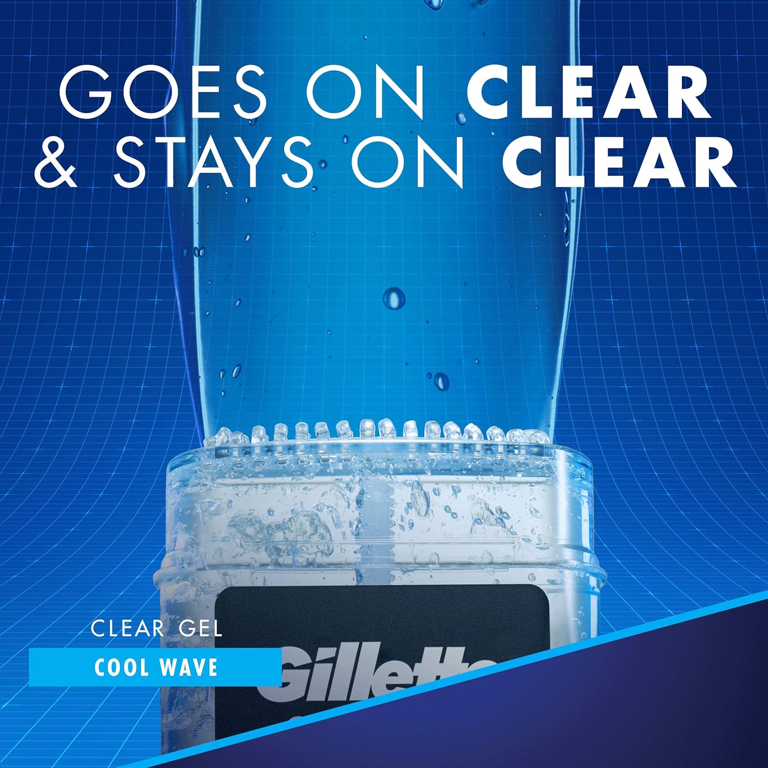  Gillette Antiperspirant & Deodorant for Men, Cool Wave Clear Gel, 3.8 Oz, Pack Of 4