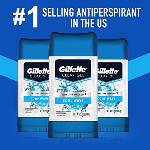  Gillette Antiperspirant Deodorant for Men, Hydra Clear Gel With Aloe, 3.8 Oz, Pack Of 3