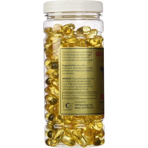  Golden Alaska Deep Sea Fish Oil Omega-3, 1000 Mg, 200 Capsules