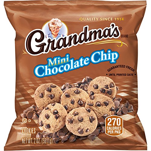 Grandmas Mini Chocolate Chip Cookies, 2 Ounce (Pack of 60)