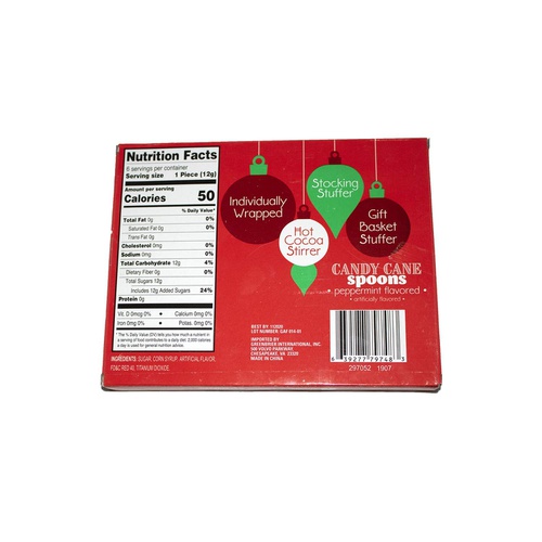  Greenbrier CANDY CANE Spoons, peppermint flavored, (1) box