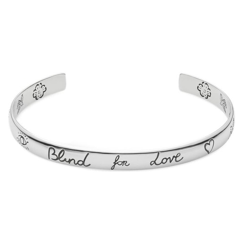 구찌 Gucci Blind for Love Cuff Bracelet_SILVER