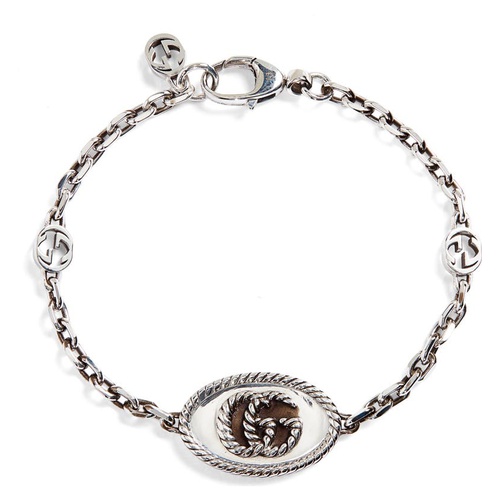 구찌 Gucci GG Logo Chain Bracelet_Silver
