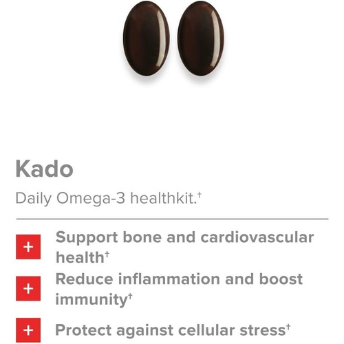  H.V.M.N. Kado - Daily Omega-3 Supplement - Fish Oil & Krill Oil Supplement, Vitamin D, Vitamin K, & Astaxanthin Anti-Inflammatory Supplement - Sustainable - Mercury Free