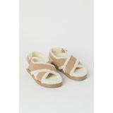 H&M Faux Shearling-lined Suede Sandals