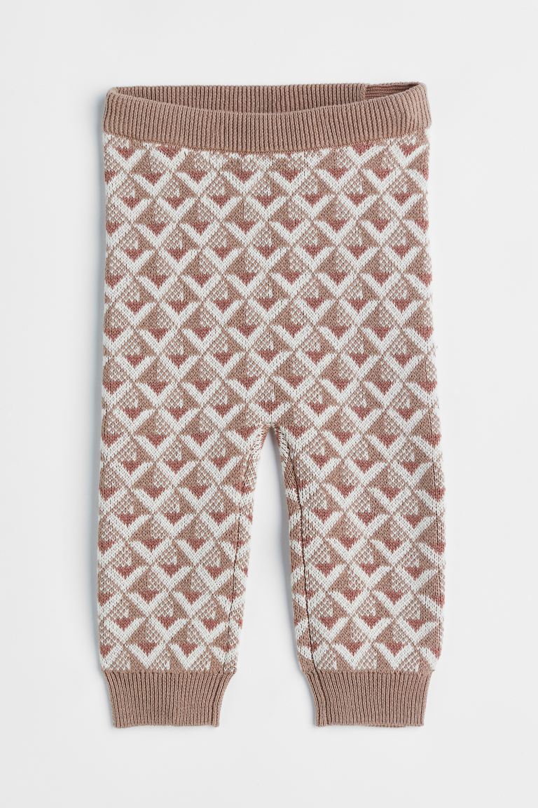 에이치앤엠 H&M Jacquard-knit Cotton Leggings