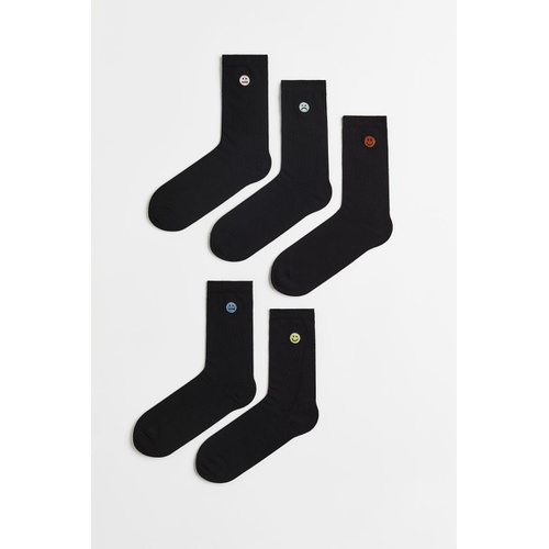 에이치앤엠 H&M 5-pack Embroidery-detail Socks