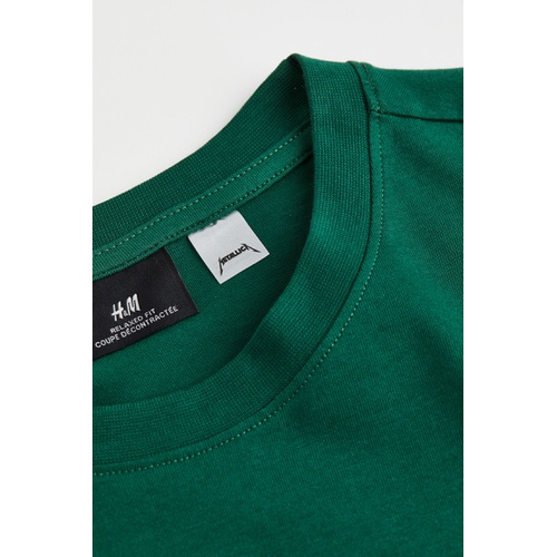 에이치앤엠 H&M Relaxed Fit Printed Jersey Shirt