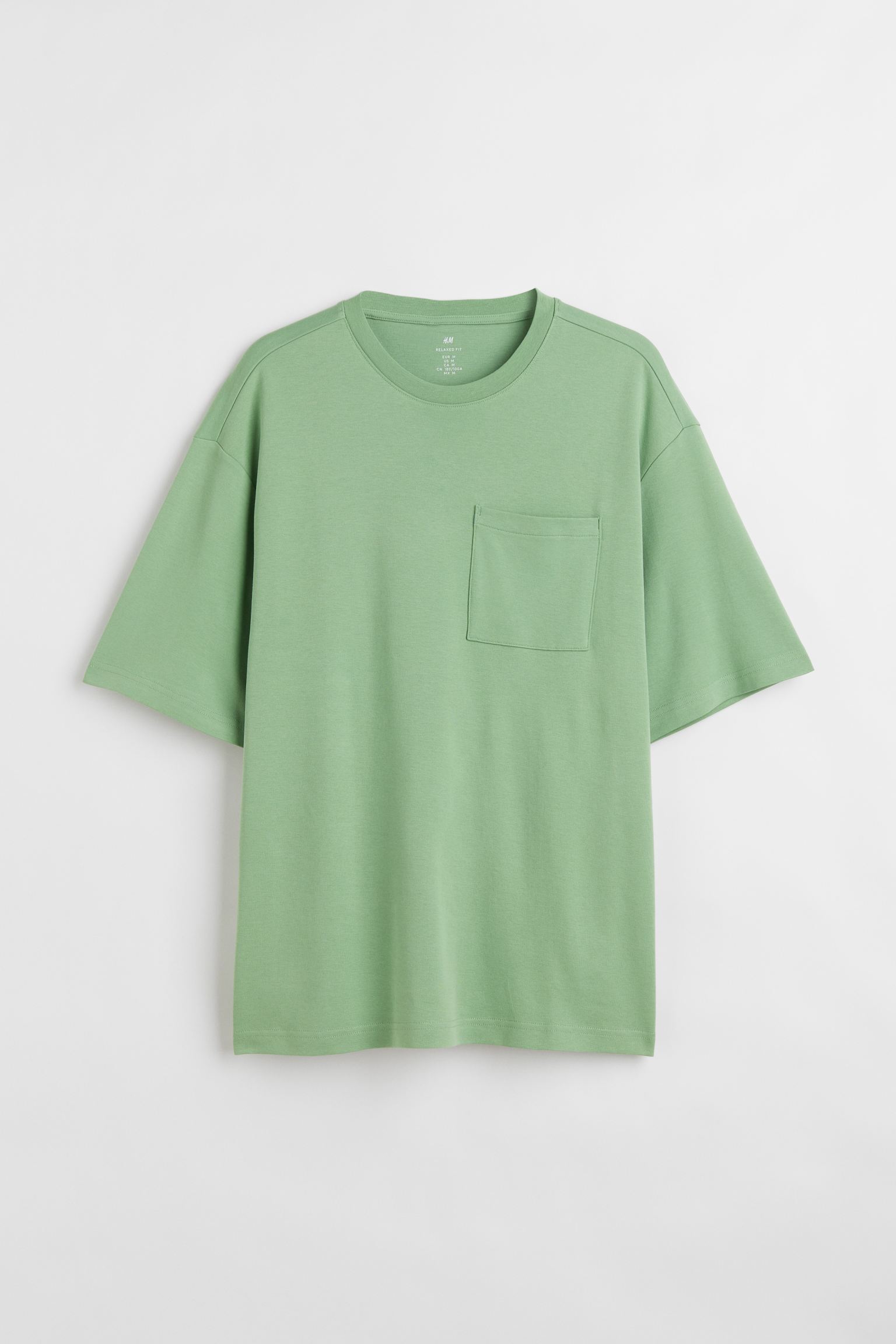 에이치앤엠 H&M Relaxed Fit Pocket-detail T-shirt