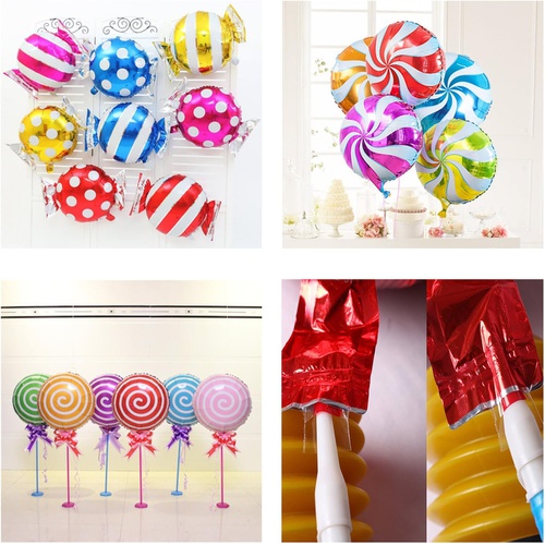  Halovin 21 pcs 18 Sweet Candy Balloons, Round Lollipop Balloon Birthday Wedding Party Balloons