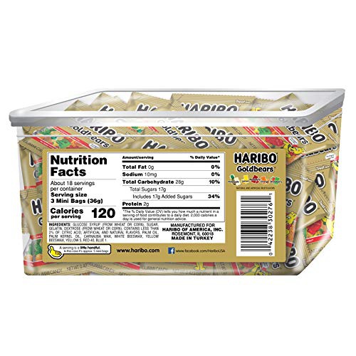  Haribo Goldbears Original Flavor Tub, Individually Wrapped, 54 Count per pack, 22.8 Ounce