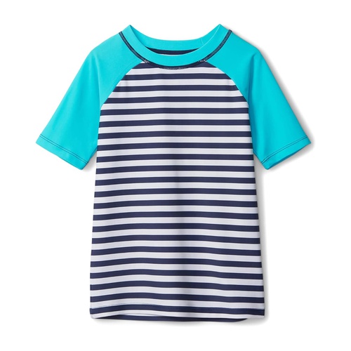 해틀리 Hatley Kids Underwater Stripes Short Sleeve Rashguard (Toddler/Little Kids/Big Kids)