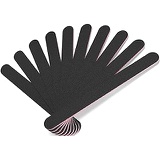 HeeYaa Nail File 10 PCS Professional Double Sided 100/180 Grit Nail Files Emery Board Black Manicure Pedicure Tool and Nail Buffering Files
