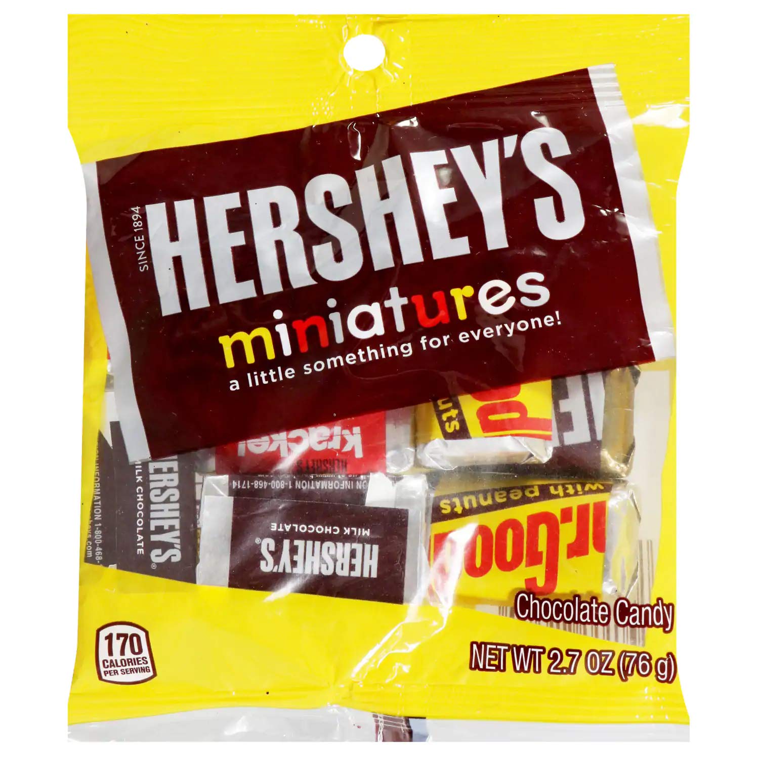  Hershey (1) Bag Miniatures Assorted Mini Candy Bars - Mr. Goodbar, Krackel, Hersheys Milk Chocolate, Hersheys Special Dark - Individually Wrapped Candy Bars - Net Wt. 2.7 oz