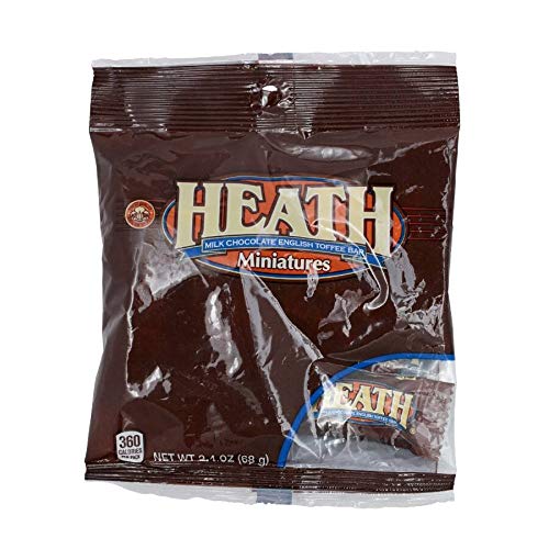 Hershey (1) Bag Heath Miniatures Candy Bars - Milk Chocolate English Toffee Candy Bars - Individually Wrapped - Net Wt. 2.4 oz