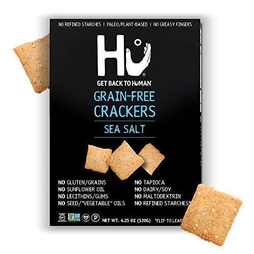 Hu Paleo Vegan Crackers | Sea Salt 2 Pack | Keto Friendly, Gluten Free, Grain Free, Low Carb, No Added Oils, No Refined Starches