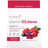 humanN Vitamin D3 Chews - High Potency Vitamin D3 5000iu (125mcg) Helps Support Healthy Mood, Immune Support, Respiratory Health & Bone Health, from Maker of SuperBeets, Mixed Berr