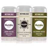 Humble All Natural Deodorant, Aluminum and Paraben Free, Cruelty Free Men’s and Women’s Deodorant, Assorted, 3-Pack