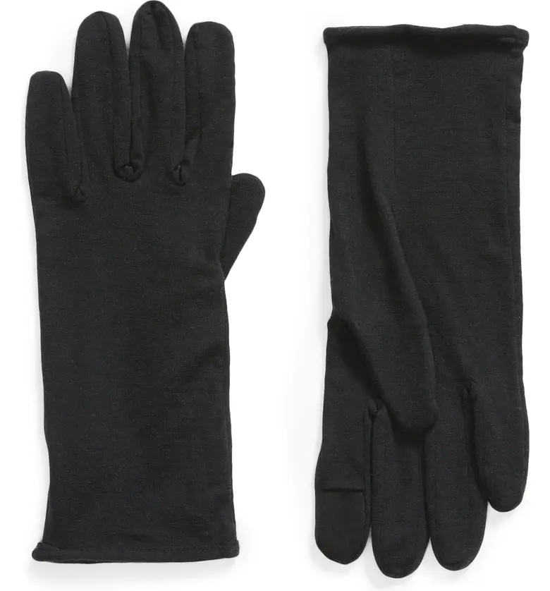 Icebreaker 260 Tech Touchscreen Compatible Merino Wool Glove Liners_BLACK