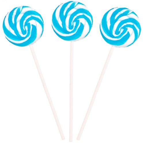  Imagine Splash Blue and White Blueberry Candy Swirl Lollipops - 40 Suckers