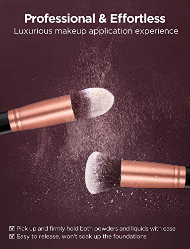  InnoGear Makeup Brushes Set, Professional Cosmetic Brush Set with 16 Makeup Brushes and Sponges and Brush Cleaner for Foundation Powder Concealers Eyeshadows Liquid Cream, Black Go