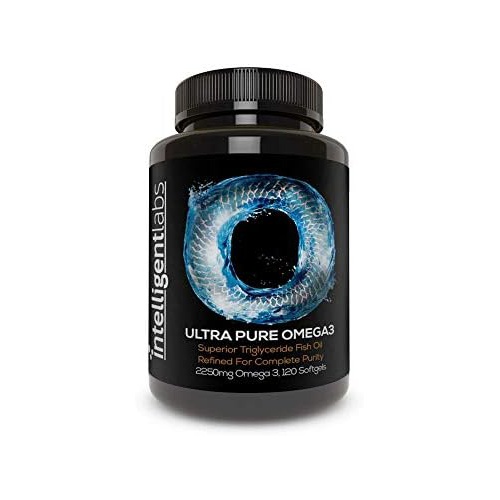  Intelligent Labs Triglyceride Omega 3, 2250mg per 3-Capsule Serving, Burpless Fish Oil Capsules, GOED Certified, 3rd Party Heavy Metal, PCB, and Oxidation Tested - 120 Softgels Per