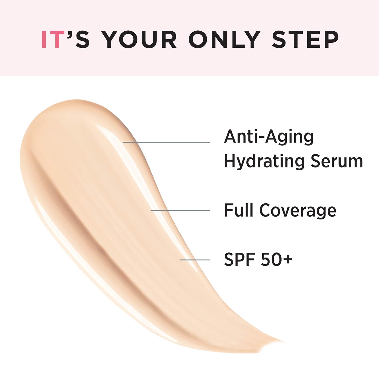  IT Cosmetics Your Skin But Better CC+ Cream, Light (W) - Color Correcting Cream, Full-Coverage Foundation, Anti-Aging Serum & SPF 50+ Sunscreen - Natural Finish - 1.08 fl oz