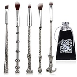 JASSINS 5 Pcs Potter Makeup Brush Set, Wizard Magic Wand Eye Shadow Brushes Palette Eyeliner Blending Pencil Lip Brush Makeup Tools
