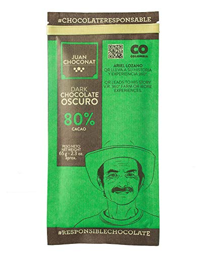 Juan Choconat Dark Chocolate (80% Cacao) Premium Non-GMO Organic Dark Chocolate from Colombia -Gluten-Free, Vegan, Fair Trade Chocolate - Responsible Chocolate Supports Farmers. 2.