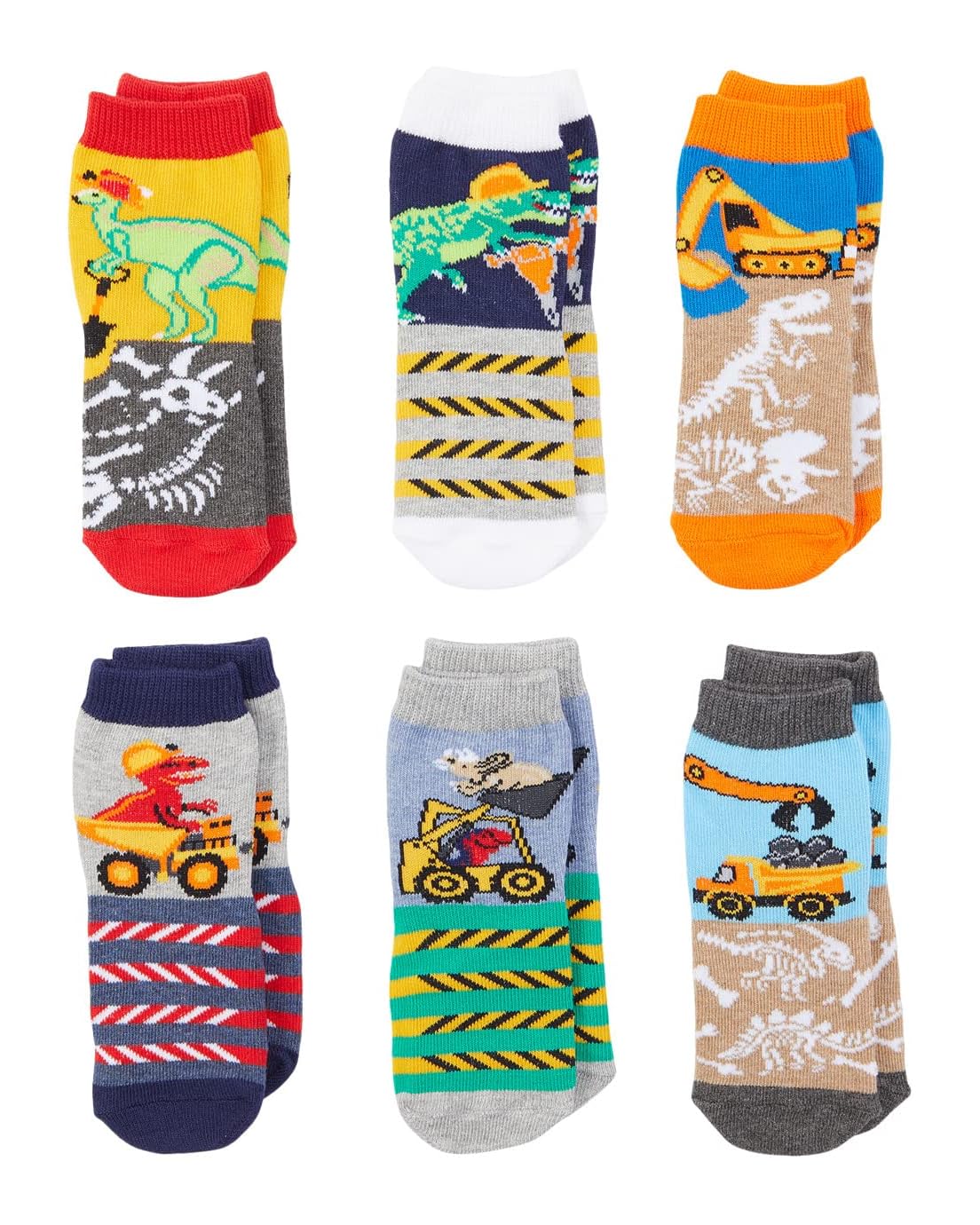 Jefferies Socks Dinosaur Construction Socks 6-Pack (Infant/Toddler/Little Kid/Big Kid)