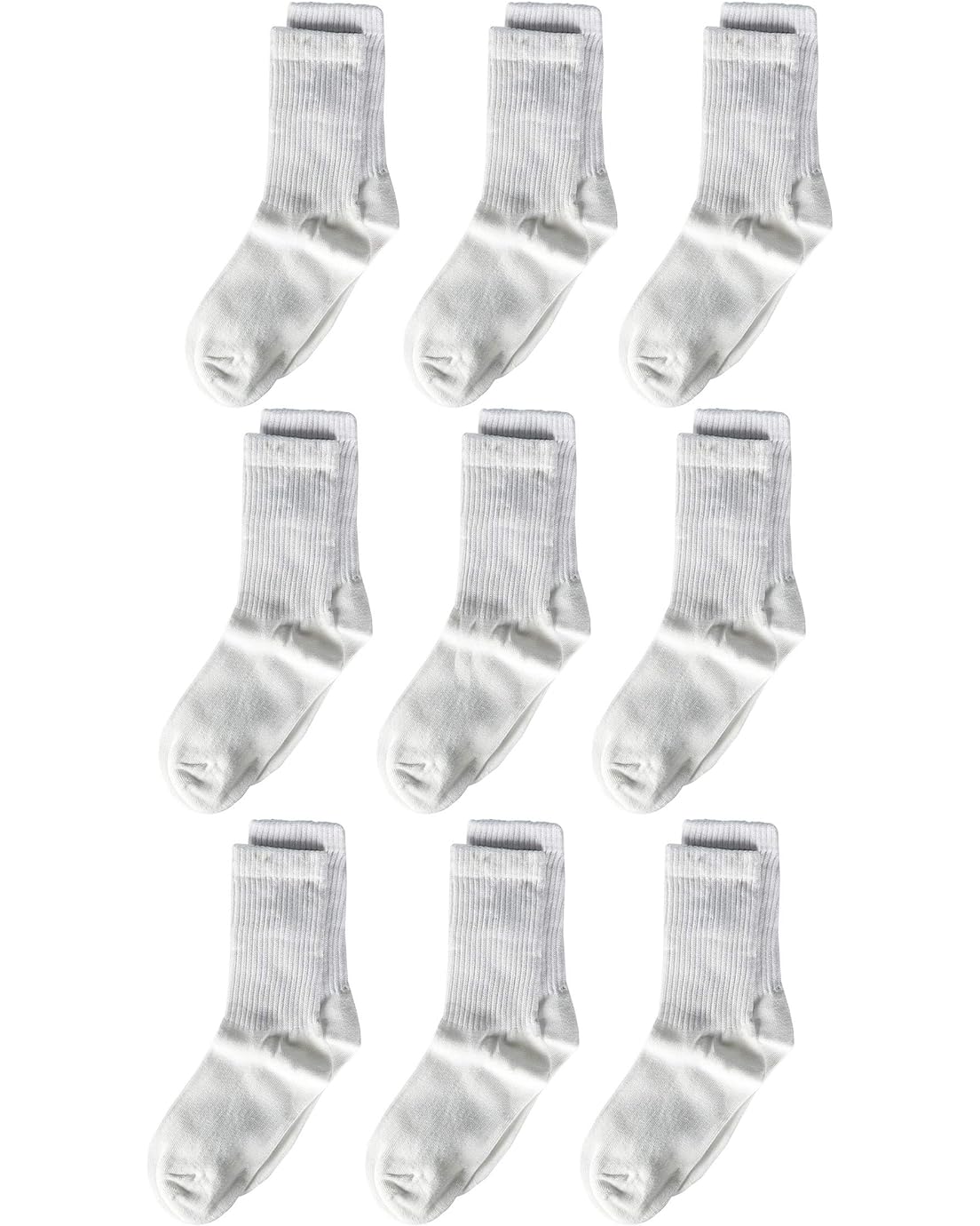 Jefferies Socks Seamless Sport Non-Cushion Crew Socks 9-Pack (Toddler/Little Kid/Big Kid/Adult)