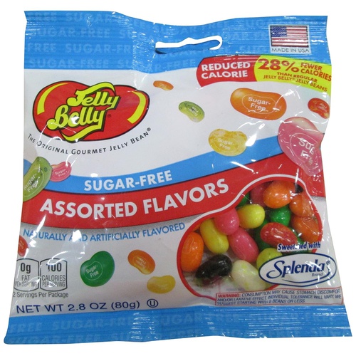  Jelly Belly Sugar Free Jelly Beans, Assorted Flavors, 2.8-Ounce Bags (Pack of 12)