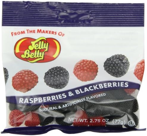 Jelly Belly Raspberries and Blackberries Chewy Candy, 2.75-oz, 12 Pack
