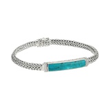 John Hardy Classic Chain Diamond Pave Bracelet with Turquoise